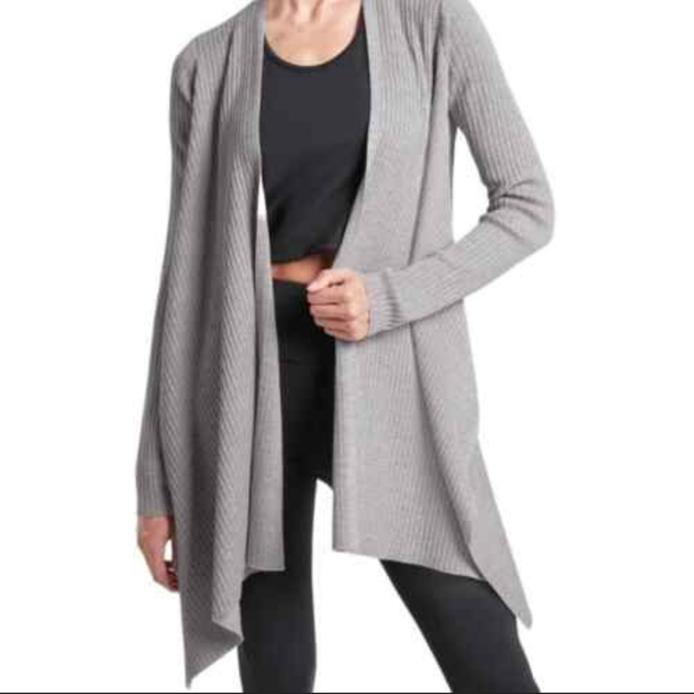 ATHLETA Solstice Wrap Ribbed Merino Blend Cardigan S